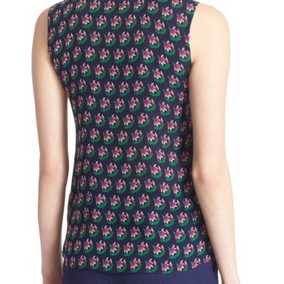 DIANE VON FURSTENBERG Blakely Floral Print Pintuck - Picture 2 of 11